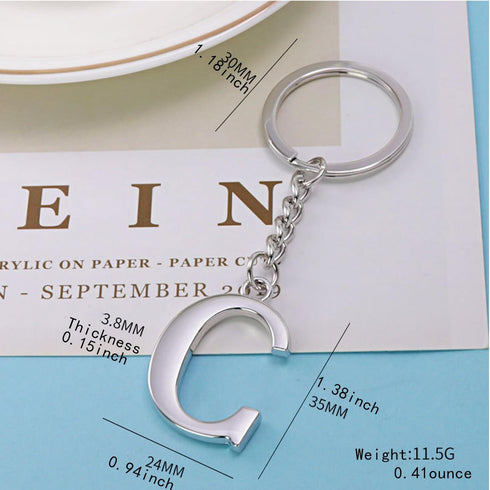 Keychain Initial Letter Key Chain Silver for Men Women Personalized Alphabet Monogram Keychain for Car Keys...