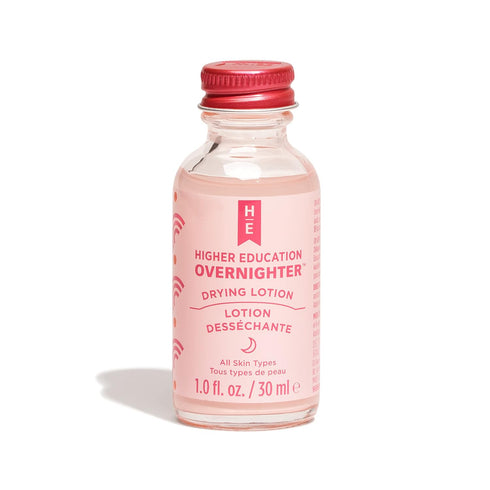 Higher Education Skincare OVERNIGHTER Drying Lotion with Calamine and Salicylic Acid + 30 Swab Applicators, 1 fl. oz., Overnight Spot Treatment fo...