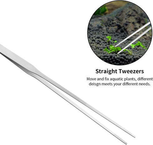 Aquascape Tools Aquarium Kit - 4PCS Terrarium Supplies Include Long Tweezers for Terrarium, Feeding Tongs, Aquarium Scissors, Aquarium Algae Scrap...