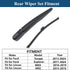Windshield Wiper Arm & Wiper Blade Set for Ford Escape 2013-2024,Explorer 2011-2024 and 2016-2019 Lincon MKX Rear Window Back Wiper Arm Blade Repl...