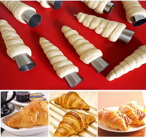16Pcs Cream Horn Molds with Cleaning Brush, Stainless Steel Cone Roller Cannoli Forms Mold for Baking Cannoli Shell, Crispy Pastry for Christmas B...