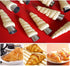 16Pcs Cream Horn Molds with Cleaning Brush, Stainless Steel Cone Roller Cannoli Forms Mold for Baking Cannoli Shell, Crispy Pastry for Christmas B...