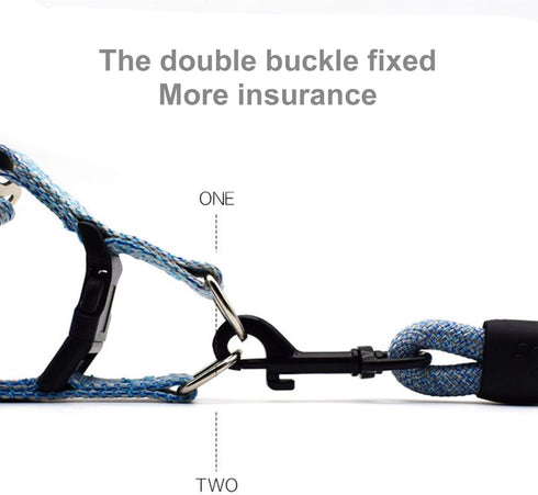 Dog Harness and Leash Set Adjustable Heavy Duty No Pull Puppy Pet Back Clip Halter Harnesses Anti-Twist Walking Rope Nylon Leashes for Large Mediu...