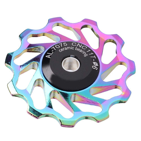 Derailleur Pulley Kit Pair, Ceramic Wheel Bearing Pulley Mountain Tension Rear Derailleur Pulley Bearings Bike Cycling Accessory for Road Mountain...
