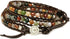 "Hot Mix Color India Agate Stainless Steel Snap Button Lock Genuine Leather Bracelet...