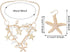 Honbay 1PCS Fashion Starfish Shell Conch Faux Pearl Choker Necklace Statement Chunky Necklace and 1 Pair of Starfish Dangle Drop Earrings with Pea...