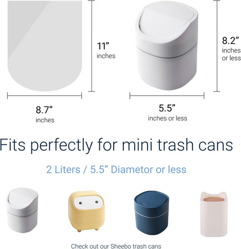 100 Counts Strong Trash Bags - 0.5 Gal Garbage Bags for Small Trash can/Desktop Mini Trash Can, fit 2 Liter or less Trash Can (Clear)...