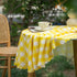 MANGATA CASA Yellow Gingham Round Tablecloth-Checkered Table Cloth Waterproof Kitchen & Table Linens-Polyester Buffalo Plaid Wrinkle Free Table Co...