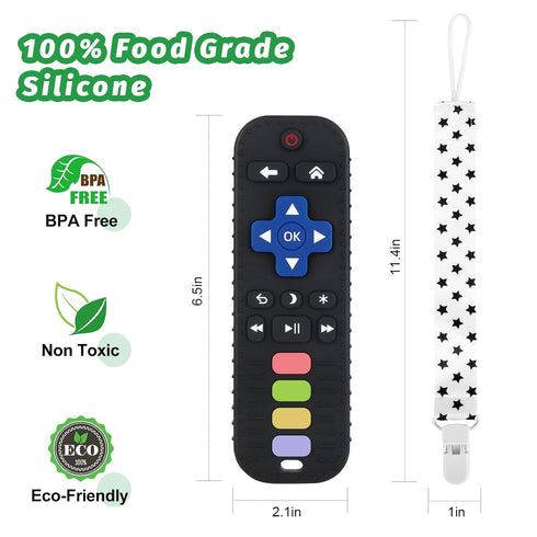 Fu Store 3 Pack Silicone Teething Toys for Infant Toddlers Remote Control Shape Teethers for Babies Chew Toys, Relief Soothe Babies Gums Set, BPA ...