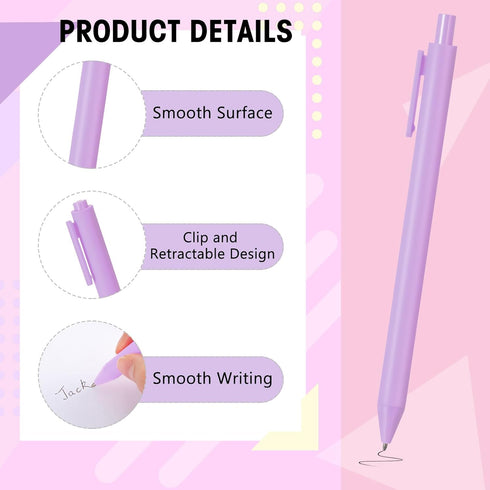 Fulmoon 50 Pcs Ballpoint Pens Bulk Retractable Comfortable Writing Pens Cute Back to School Supplies in Medium Point 1.0 mm for Teacher Student Br...