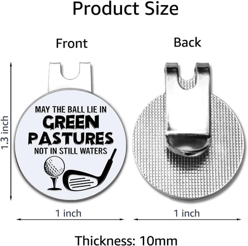 May The Ball Lie in Green Pastures Not in Still Waters Golf Ball Marker with Magnetic Hat Clip, Funny Golf Accessories and Golf Gifts for Men Wome...