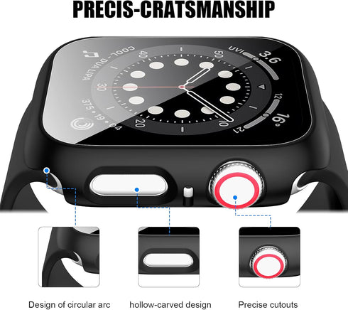 14 Pack Apple Watch Case with Tempered Glass Screen Protector for Apple Watch Series 9/8/7 45mm,Anotch Full Coverage Hard PC Protective Cover HD U...