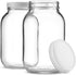 1 Gallon Glass Jar With Lid – 2 Pack Large Glass Jar With Airtight Metal Lids - USDA Approved BPA-Free Dishwasher Safe, Wide Mouth Sun Tea Jar, Ga...