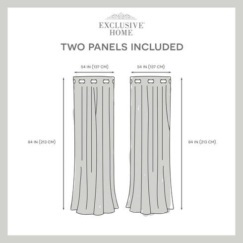 Exclusive Home Loha Linen Grommet Top Curtain Panel Pair, 54"x84", Black Pearl...
