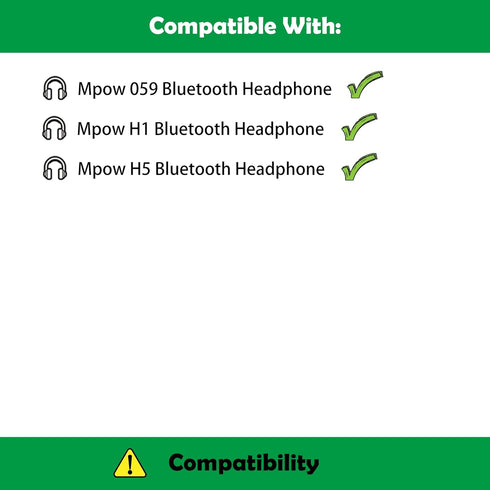 Professional Replacement Earpads Cushions Compatible with Mpow 059 /H1/H5 Bluetooth Headphones Ear Pads with Breathable Fabric&High Quality Foam.....