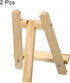 PATIKIL 7.9" Mini Wooden Easel Stand, 2 Pack Table Use Triangle Holder for Displaying Photos, Card, Canvases, Wedding, Wood Color...