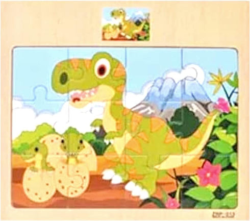 Mynd Games Dinosaur Wooden Jigsaw Puzzle Bundle - 4 Pack 12 Pieces Each for Kids Ages 3+, Educational Learning Toys Gift Set for Children Boys and...