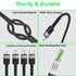 iPhone Charging Multi 4-in-1 USB Long Cable,3M/10Ft Nylon Braided Universal Phone Charger Cord USB C/Micro USB/Lightning*2 Connector Adapter for i...