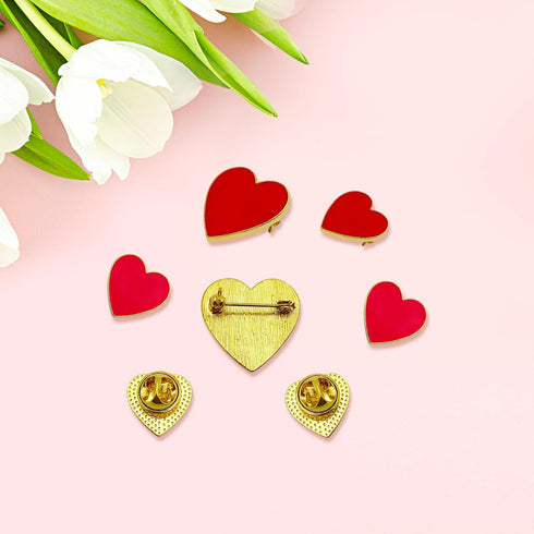 14pcs Valentine's Day Love Heart Brooch Pin Heart Love Enamel Pin Red Heart Enamel Pin Heart Enamel Lapel Pin Red Heart Brooch Pins for Women Cost...