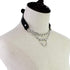 Women Heart Leather Choker Collar Necklace Goth Punk Rock Leather Pendant Necklaces...