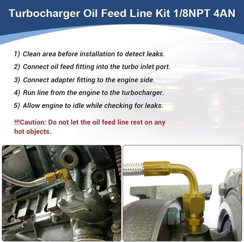 PTNHZ UNIVERSAL Turbo Oil Feed Line Oil Return Line Oil Drain Line Kit 1/8 NPT 4AN T3 T4 T3/T4 T04E T70 T66 T67 GT35 GT45...