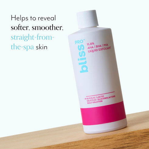 BlissPro™ Liquid Exfoliant - Daily Exfoliating Treatment with 11.8% AHA, BHA, PHA - 4 Fl Oz | Smooths Skin Texture, Reduces Pores & Fine Lines...