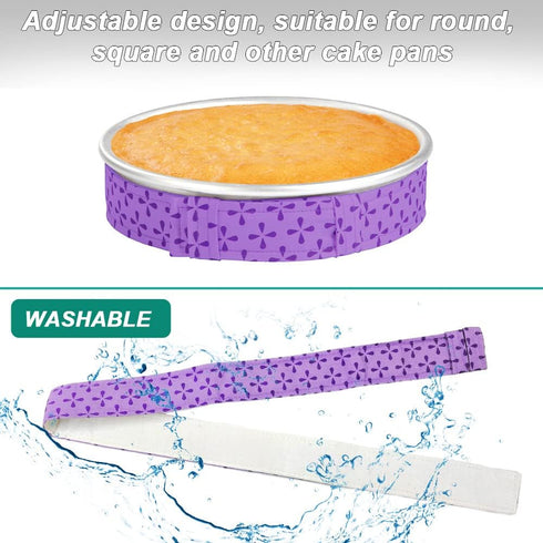 Bake Even Cake Strips 4 Pcs Bake Even Strip for Cake Pans, Baking Even Strip, Cake Pan Dampen Strips, Adjustable Baking Tray Protection Straps, fo...