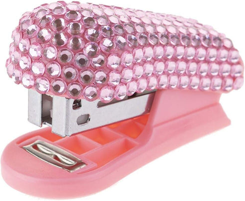 Fashion Handmade Mini Baby Pink Crystal Stapler,Exclusive Bling Stapler,Portable Rhinestone Stapler...
