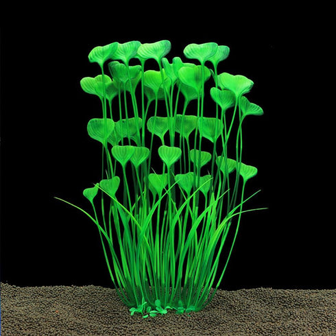 Artificial Plants Decoration Ornament for Fish Tank Aquarium Plastic Plants Tall 16 inch 2 Pack (Green)...