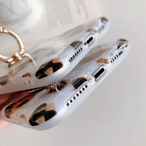 Qokey for iPhone 7 Plus/8 Plus Case 5.5 inch Glitter Leopard Cute Stand Design for Women Girls 360 Degree Rotating Ring Stand Holder Kickstand Sof...