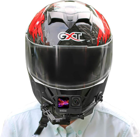 SUREWO Aluminum Motorcycle Helmet Chin Mount Compatible with GoPro Hero 12/11/10/9/8/7/6/5 Black,DJI Osmo Action 3/2/AKASO/Campark and More...