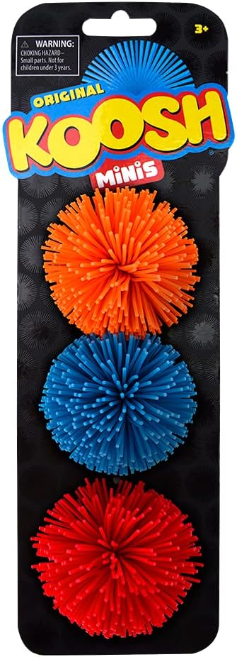 Koosh Minis Variety Color 3-Pack - The Easy to Catch, Hard to Put Down Ball! - Fidget Toy for Kids Ages 3 and Up Individual Colors May Vary in 3-P...