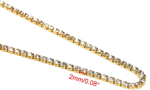 ZAYI 5 Yards 2MM Crystal Rhinestone Diamond Chain Trim, Rhinestones Clear Trimming Claw Chain for Crafts, Sewing, DIY, Jewelry, Wedding, Decoratio...