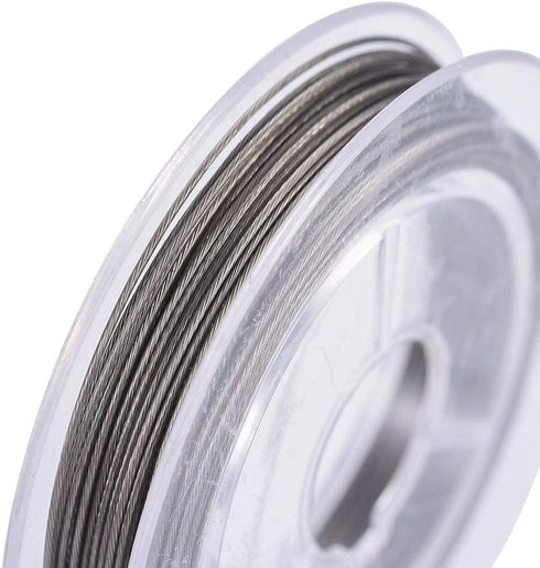 DanLingJewelry 10Rolls 0.45mm Diameter Tiger Tail Wires Craft Jewelry Beading Wires On Spool 8-10m/Roll Stainless Steel Color...