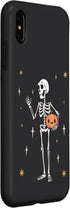 iPhone XS Max Funny Halloween Skeleton Holding Jack-O-Lantern Pumpkin Case...