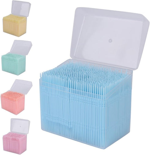 1100pcs Soft Plastic Double-Head Brushed Toothpick Oral Care Interdental Brush...