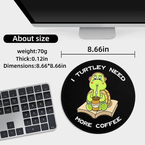 Turtle Mouse Small Pad, Cute Funny Mousepad with Non-Slip Rubber Base, Mini Round Mouse Pads for Desk Accessories Laptop Gaming Office Supplies De...
