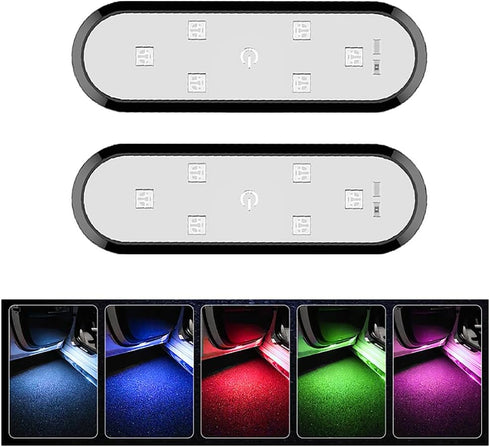 2 Pcs Car Door Light, Wireless Door Lighting Ambient Welcome Courtesy Light, LED Colorful Flashing Light, Anti-collision and Anti-rear-end Light, ...