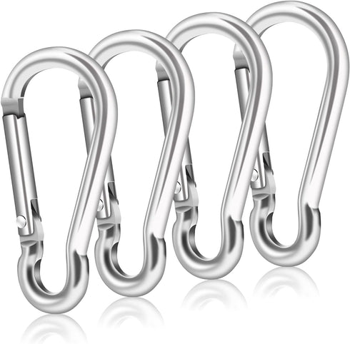 Flag Pole Ring Replacement Carabiner Clips | 4 Pcs Aluminum Alloy Flag Pole Clip Spring Snap Hooks for Grommeted Flag | Replaceable Flagpole Hardw...