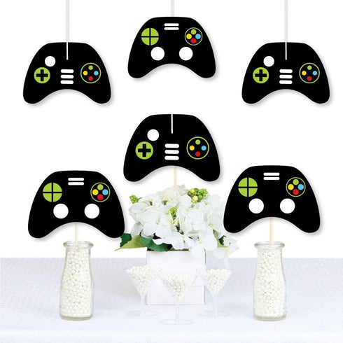 Big Dot of Happiness Game Zone - Game Controller Decorations DIY Pixel Video Game or Birthday Party Essentials - Set of 20...