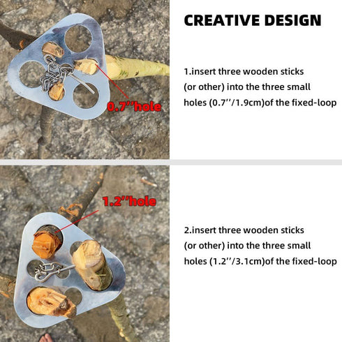 Camping Tripod Board?Turn Branches into Campfire Tripod ?Stainless Steel Campfire Support Plate with Adjustable Chain?for Hanging Cookware,Portabl...