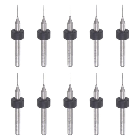 uxcell Micro PCB Drill Bit Set, 1/8" Shank 0.35mm Solid Tungsten Carbide CNC Engraving Print Circuit Board Drill Bits Rotary Tool 10pcs...