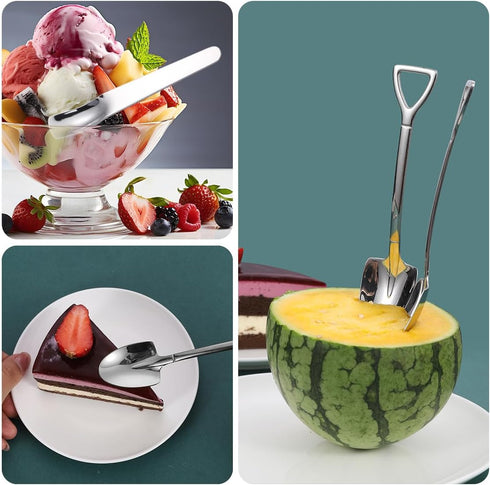 Ice cream scoop,With trigger,Stainless Steel Metal,Sturdy and durable,Useful spooner,Convenient to use,Gift,Set of 3,Dessert spoons used for cake ...