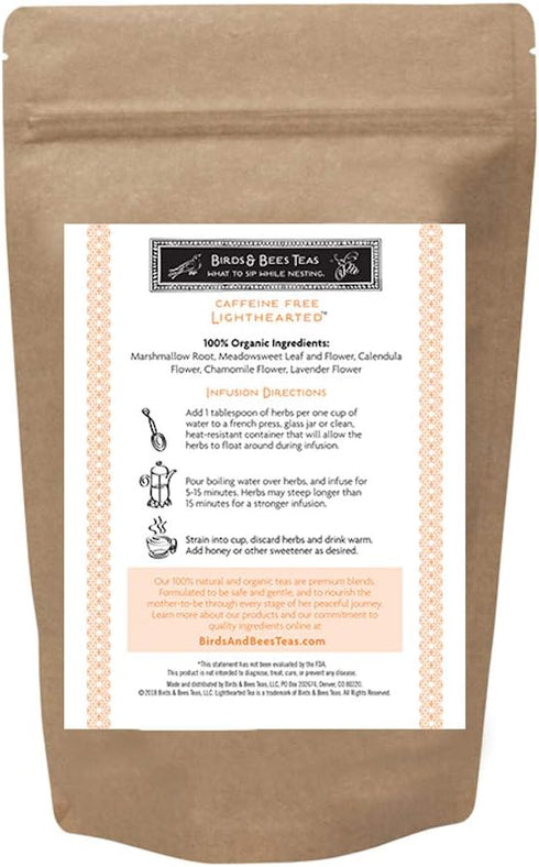 Birds & Bees Teas - Organic Heartburn Relief for Acid Reflux and Pregnancy Heartburn Tea - Lighthearted Tea is a Delicious Natural Remedy for Preg...