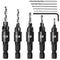 Countersink Drill Bit Set, 5Pcs Woodworking Counterbore Hole Drill Bits for Wood, 1/4" Hex Shank Quick Change Chamfered Adjustable Drilling Tool K...