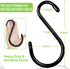 6 Inch Heavy Duty S Hooks, Large S Hook for Hanging Plants, Vinyl Coated S Hook 6 Pack Sturdy Non Slip Black S Hooks for Hanging Closet,Bird Feede...