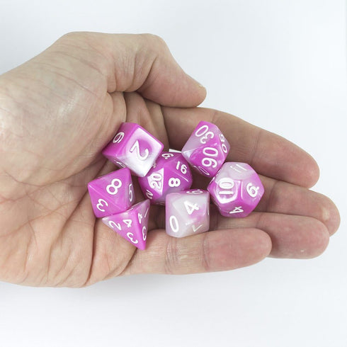 Pink and White DND Dice - 'Cherry Blossom'...