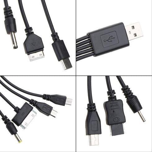 1 Piece 10 In 1 USB Multi Charger USB Cables For Mobile Phones USB Charging Cord 20CM/7.87in Universal USB To Multi Plug Cell Phone Charger Cable ...