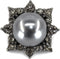 20 pcs Black Retro Metal Octagram Half Faux Pearl Sewing Shank Coat Buttons -25mm -1"...