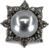 20 pcs Black Retro Metal Octagram Half Faux Pearl Sewing Shank Coat Buttons -25mm -1"...